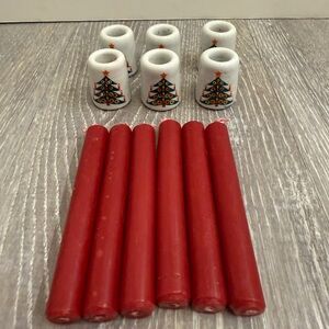 Vintage mini taper candles with potcelain holders x 6 
Chadwick Miller